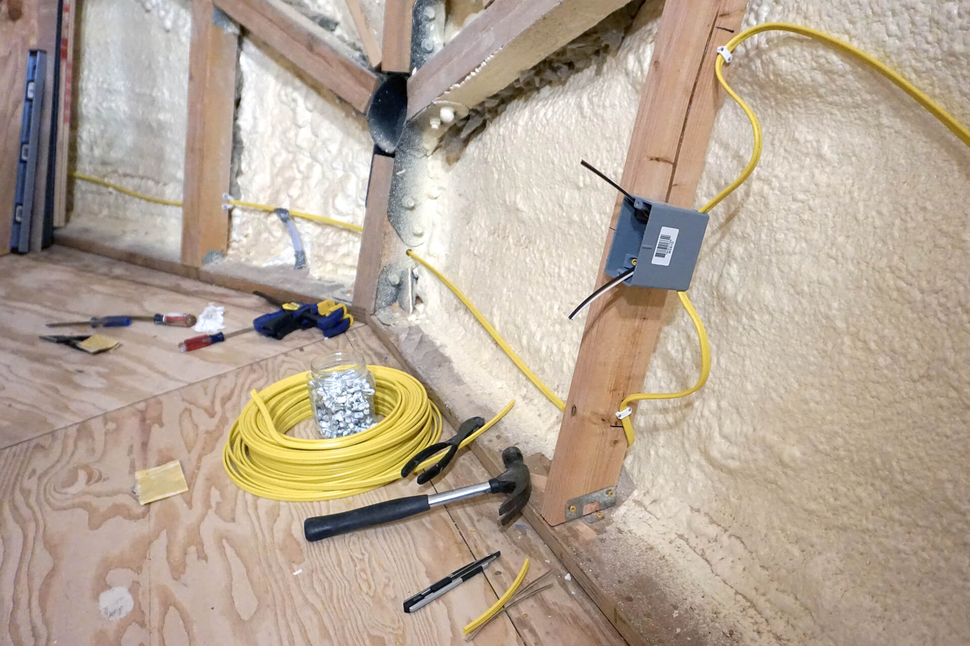 Electrical box in the wall.