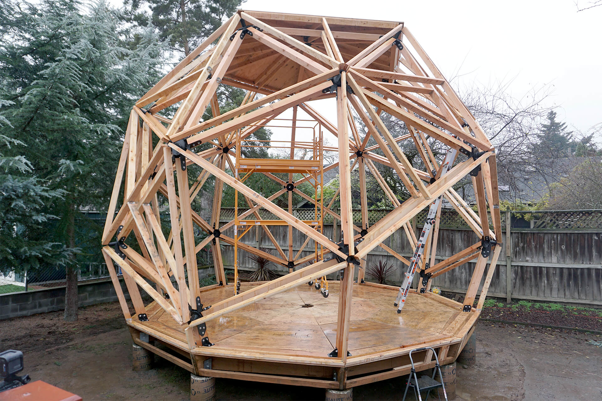 The framed outer wall.