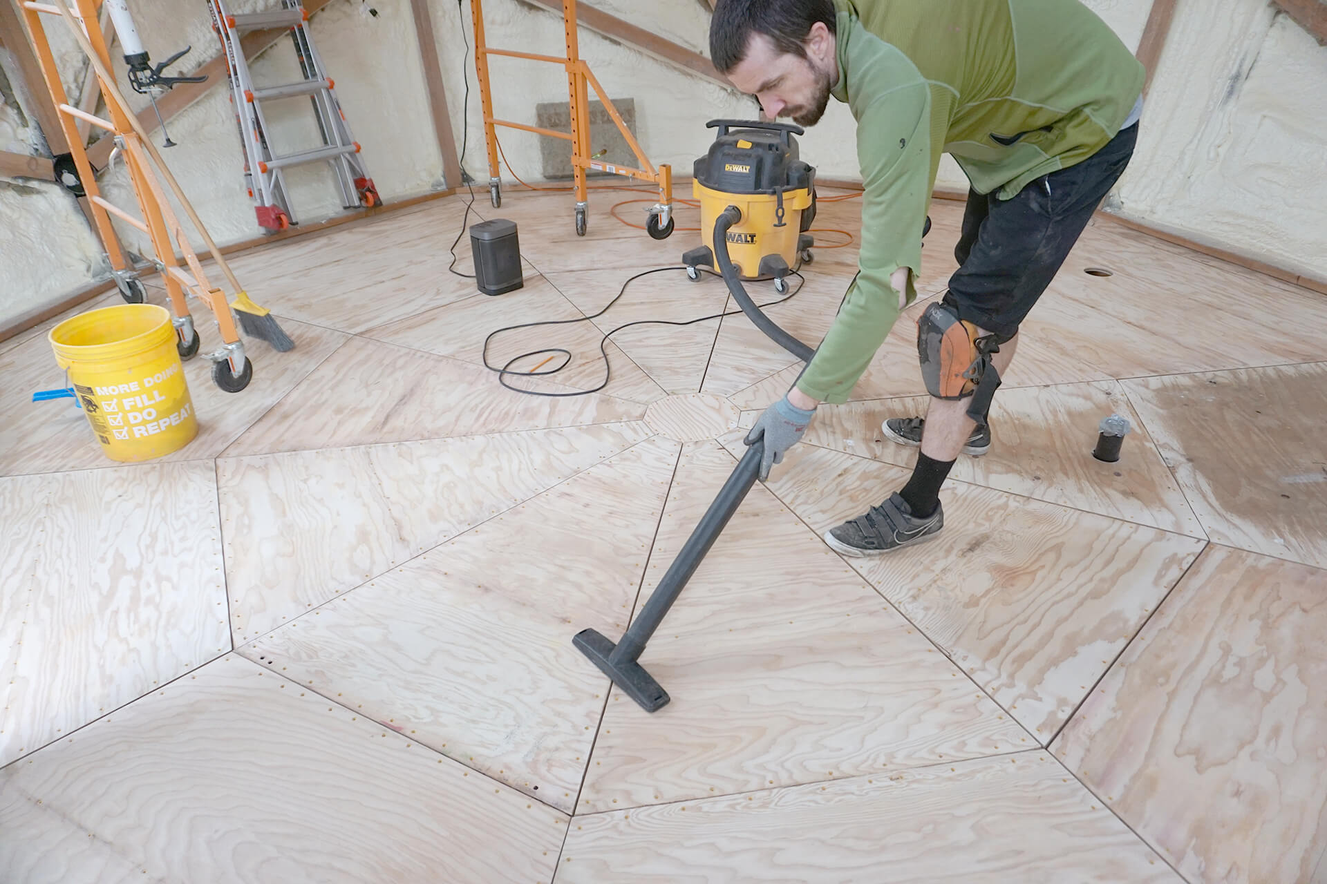 The mini dome subfloor.