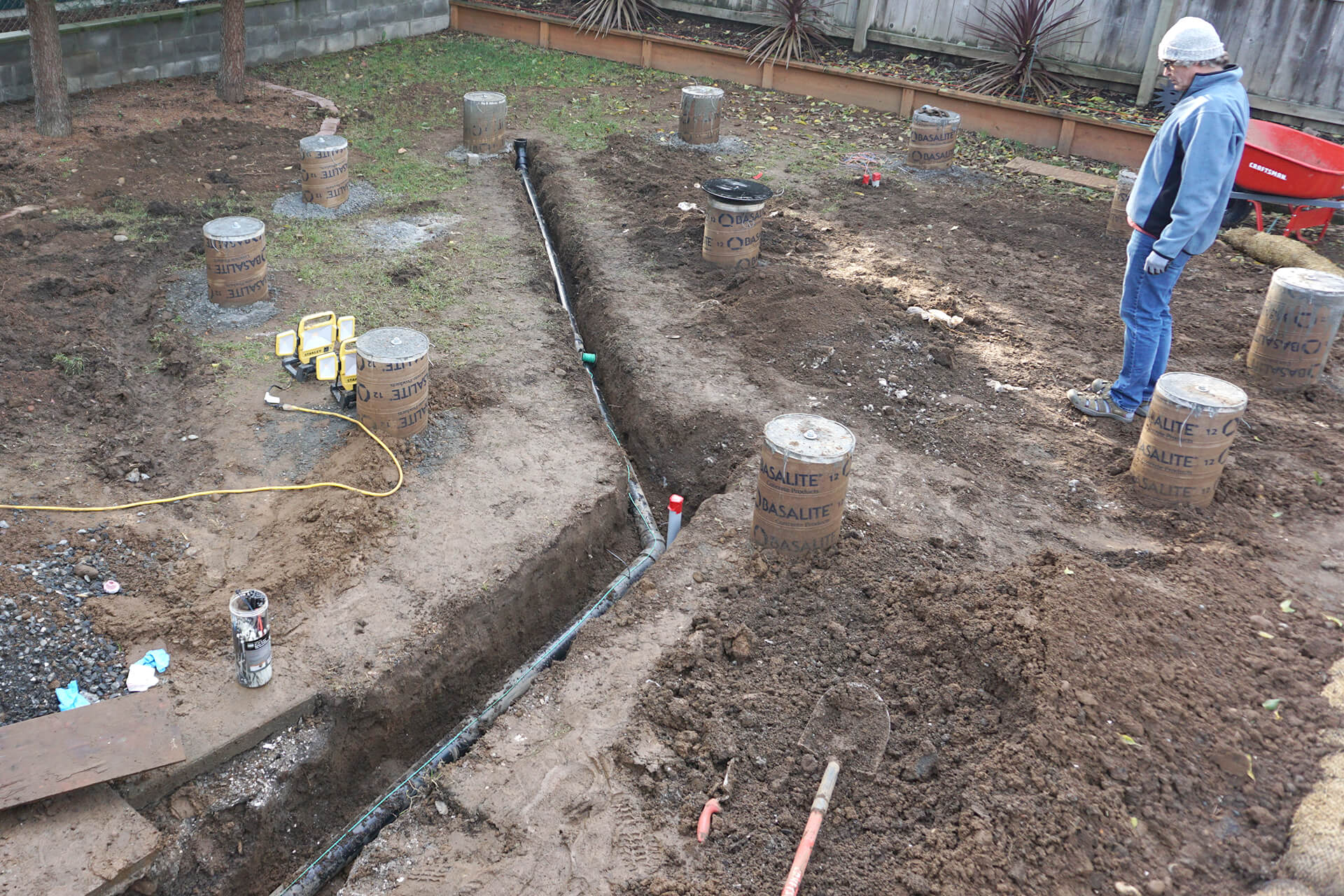 Trenching utilities.