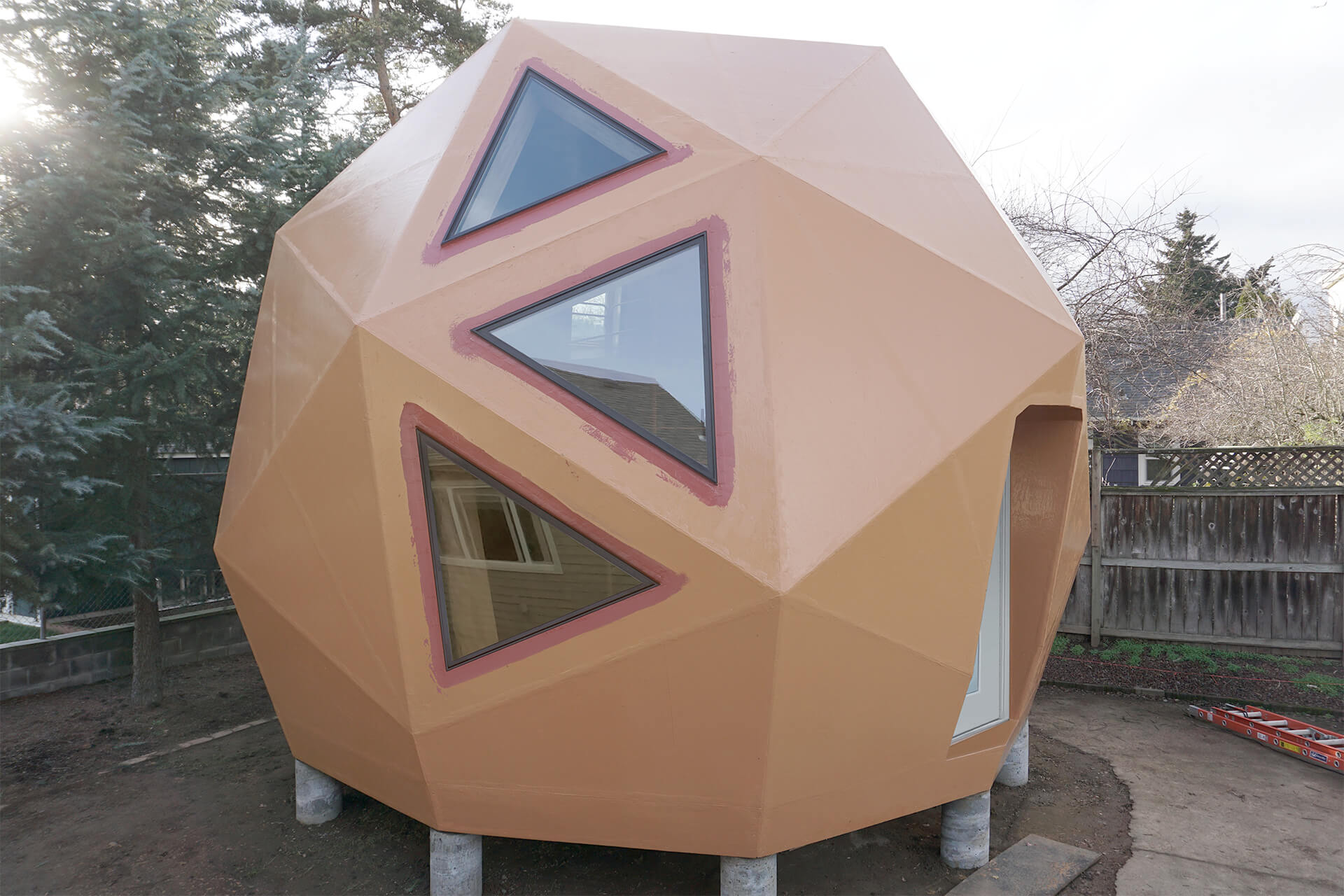 The mini dome weatherproofed.